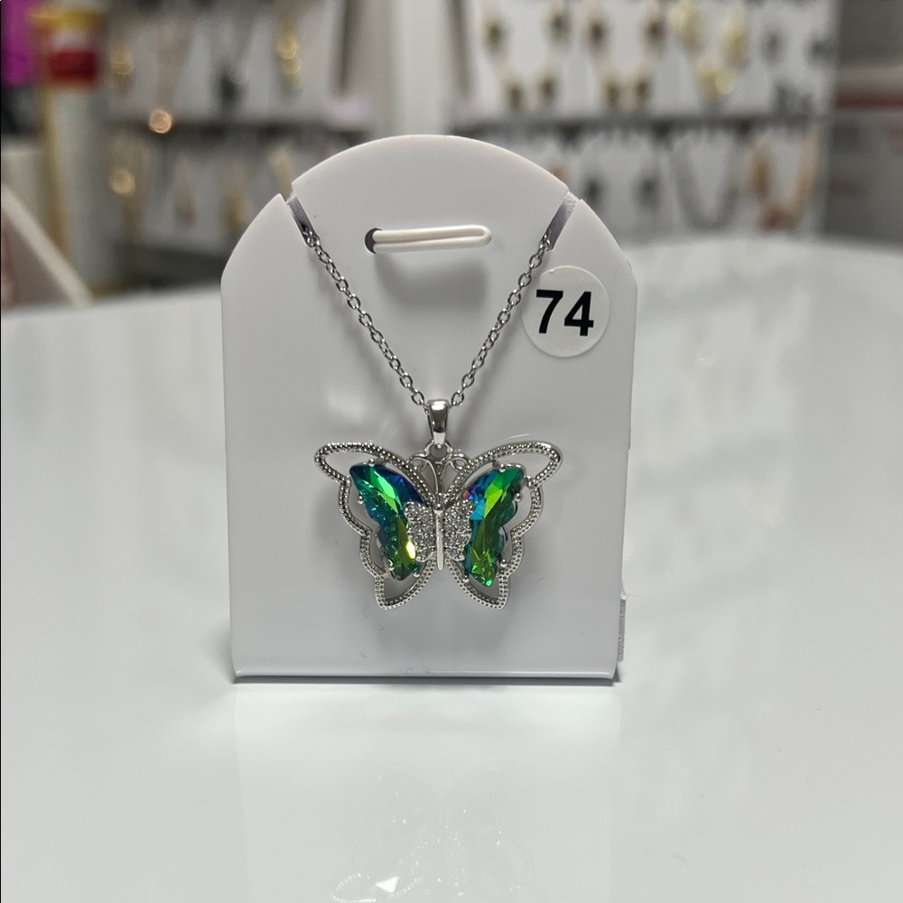 Silver Butterfly Pendant Necklace